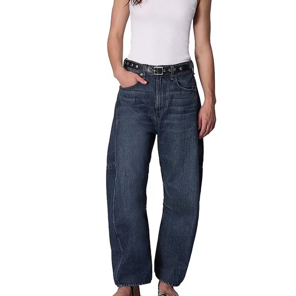 rag & bone Charlie Barrel Jeans Dark Wash - Picture 1 of 10